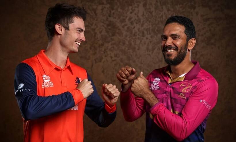 नीदरलैड और यूएई के कप्तान। (t20worldcup.com)