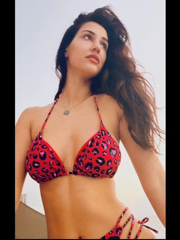 Disha in printed bikini