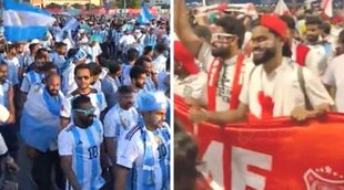 Fans cheering for their favourite players in Qatar ahead of the World Cup