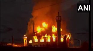 Jamia Masjid DRASS, Kargil, massive fire completely damaged Jamia Masjid