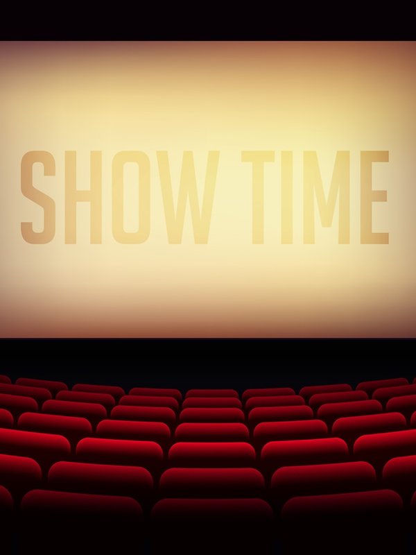 movie cinema or theater hall for film premier poster design with