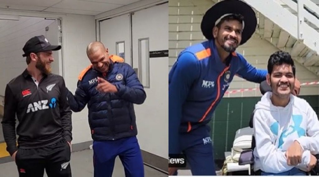 IND vs NZ: ट्रॉफी के अनावरण के दौरान दोनों कप्तानों के बीच मस्ती मजाक हुआ।
(फोटो- ट्विटर, बीसीसीआई)