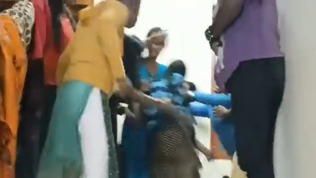 Headmaster thrashed by schoolgirls