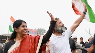 Kanimozhi in Congress Yatra
