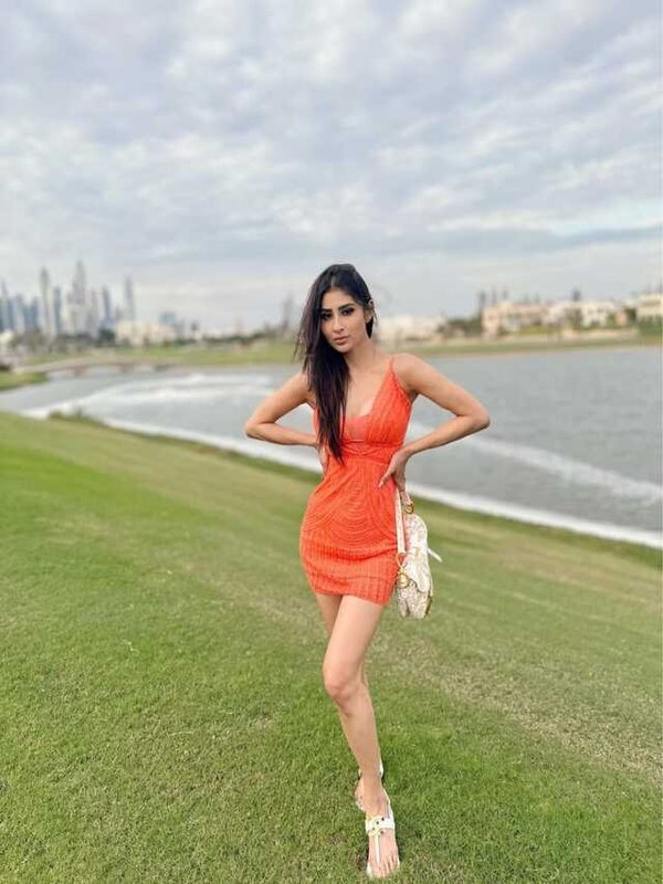 MOUNI ROY IN BHAGWA COLOUR DRESS