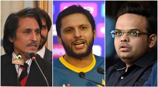 PCB Chairman Ramiz Raja BCCI Secretary Jay Shah Former Pakistan Cricket Team Captain Shahid Afridi