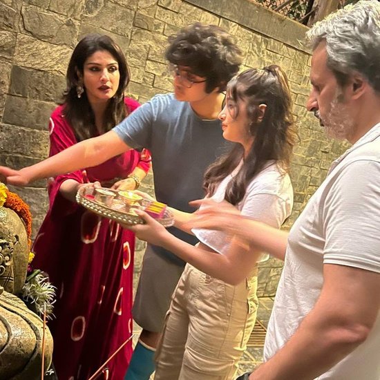 Raveena Tandon with Her Family