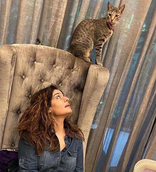 Raveena Tandon on Couch