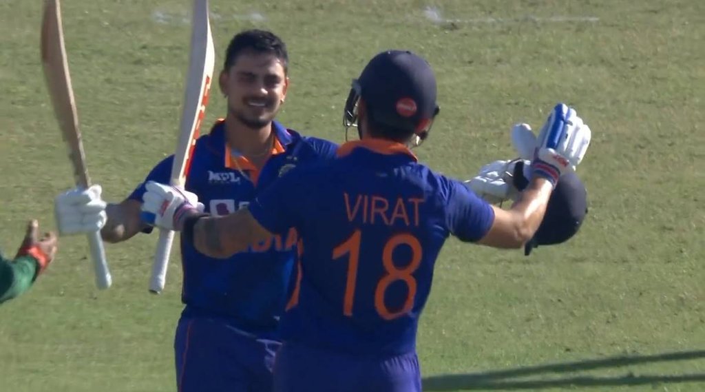 Virat Kohli Ans Ishan Kishan: इशान किशन और विराट कोहली। (सोर्स- ट्विटर/@SonySportsNetwk/स्क्रीनशॉट)