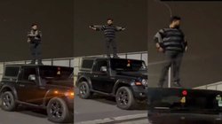 Viral Video: थार की छत चढ़कर स्टंटबाजी करते युवक का वीडियो वायरल, लोगों ने उठाये सवाल