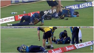 IND vs SL: 2 Sri Lankan players injured india vs Sri lanka take out of field on stretcher Virat Kohli Shot