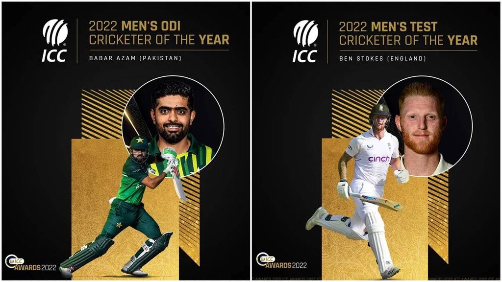 ICC Awards | Babar Azam | Ben Stokes | ICC ODI cricketer of the year | ICC test cricketer of the year |