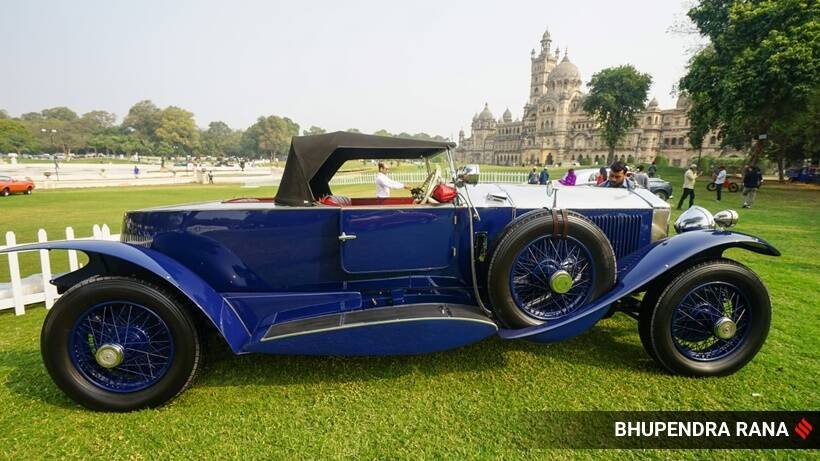 blue vintage car