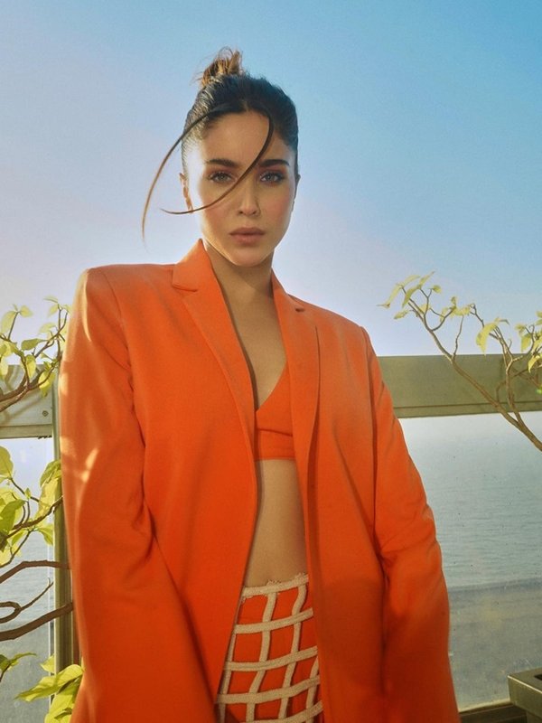 sharvari in orange attire