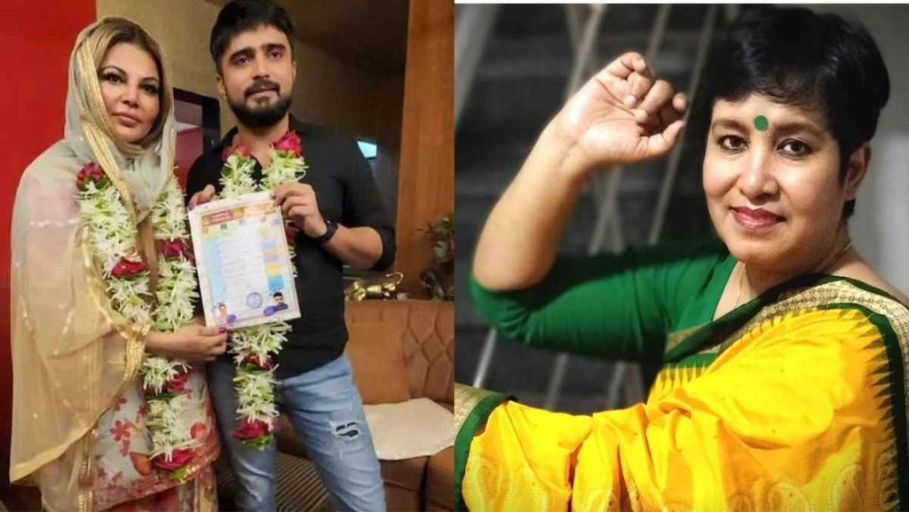taslima nasreen on rakhi sawant wedding islam, adil durrani, rakhi adil nikah pic