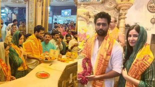 विक्की कौशल-कैटरीना कैफ, vicky kaushal katrina kaif in siddhi vinayak temple