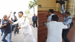 यूपी विधानसभा के बाहर मार्शल और पत्रकारों के बीच हुई धक्का-मुक्की, अखिलेश यादव बोले- सच से डर गयी है सरकार