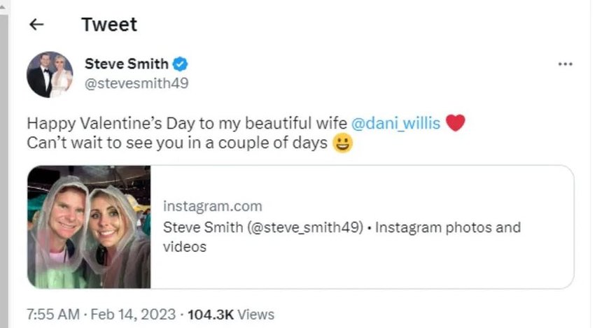 Steve Smith Valentines Day | Steve Smith | IND vs AUS