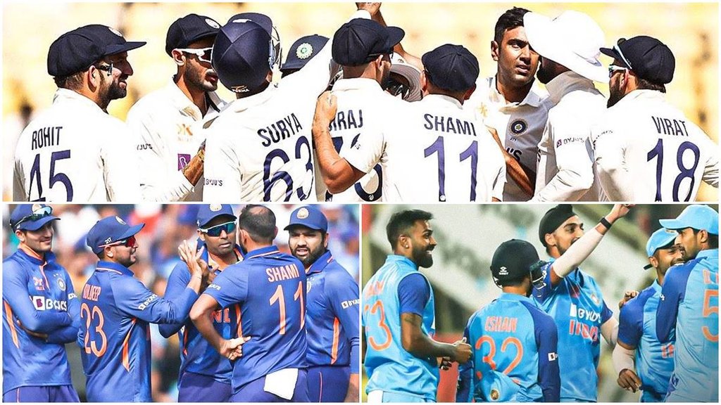 भारतीय क्रिकेट टीम इतिहास में पहली बार आईसीसी रैंकिंग में एकसाथ तीनों फॉर्मेट में शीर्ष पर पहुंची है। 