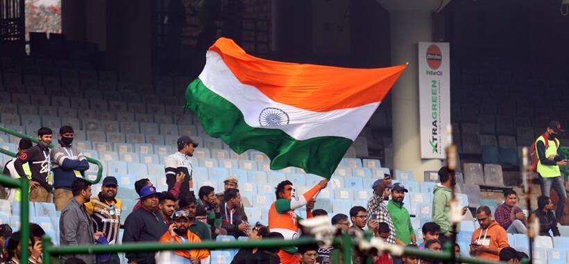 Fans hosting tricolor in Kotla Stadium