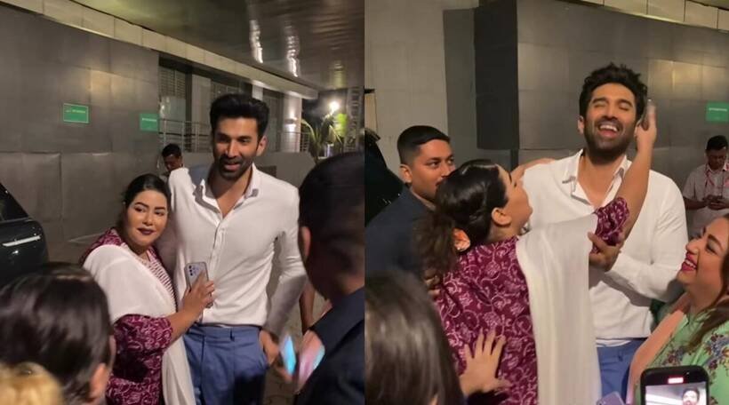 female Fan trying to kiss Aditya roy Kapoor