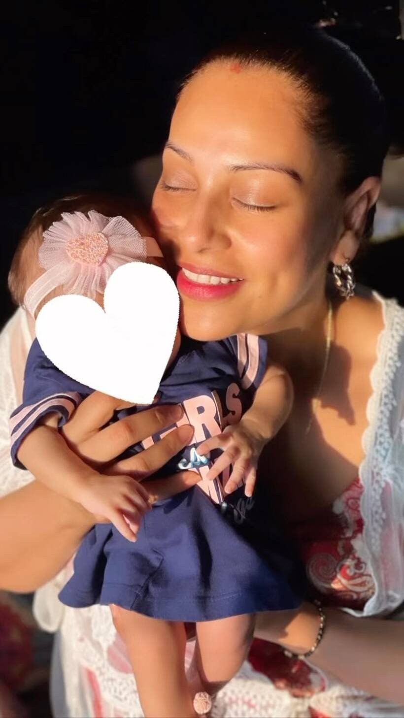 Bipasha with her baby
