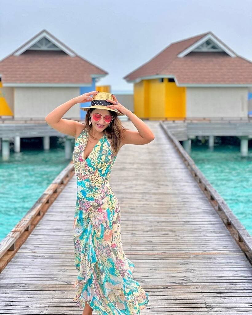 Hina Khan in floral gown