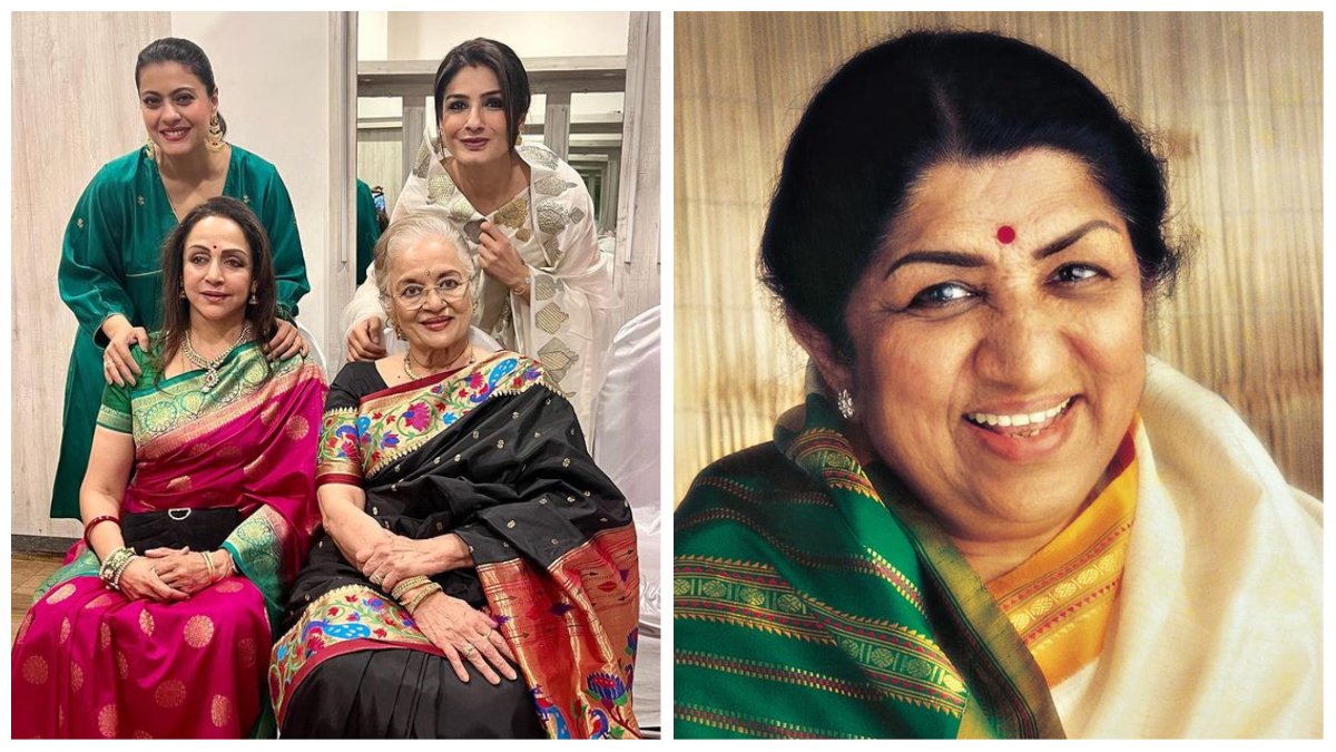 Lata Mangeshkar, Hema Malini, Raveena tondon, Kajol Lata Mangeshkar, Hema Malini, Raveena tondon, Kajol