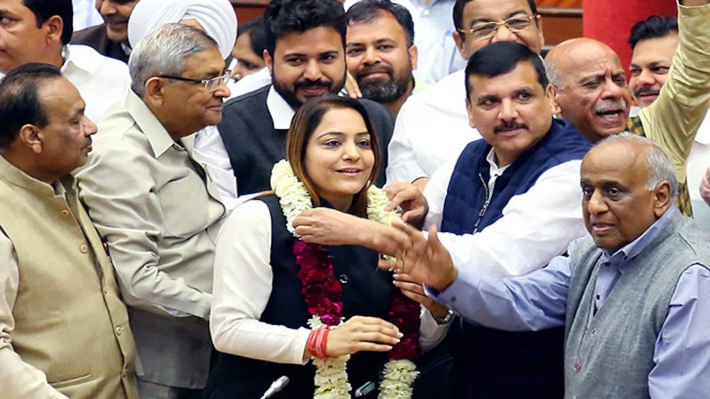आम आदमी पार्टी की शैली ओबेराय बनी मेयर। ( फोटो- एनडीटीवी )।