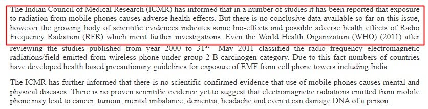Mobile Phone Radiation, ICMR,