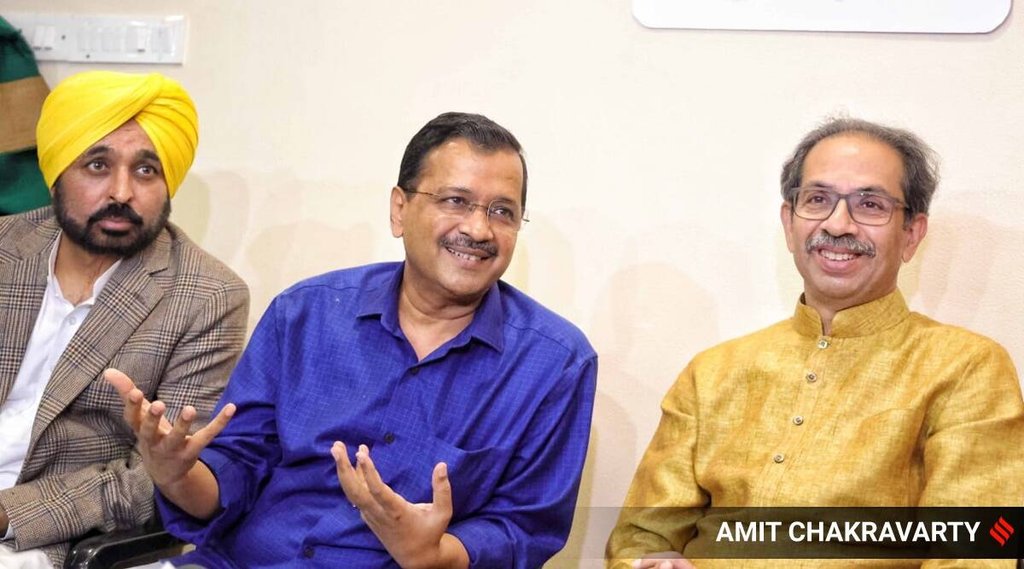 Arvind Kejriwal, Bhagwant Mann, Uddhav Thackeray