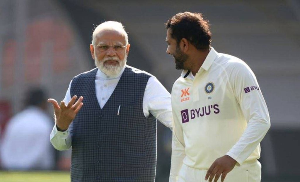 Rohit Sharma| PM Modi| PM Modi Jansatta| Rohit Sharma Modi Photo|