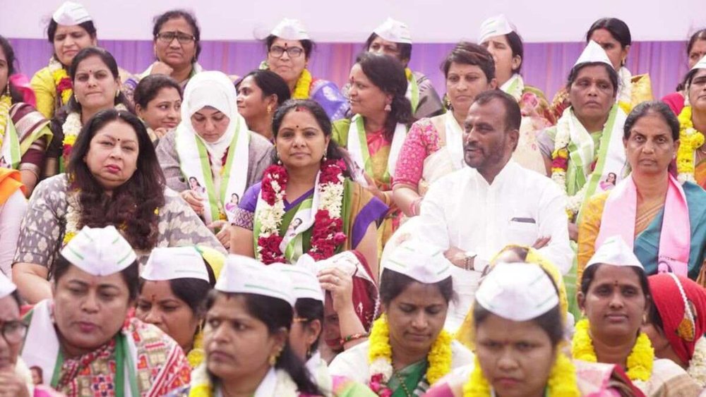 के कविता भूख हड़ताल पर (फ़ोटो सोर्स: @RaoKavitha)