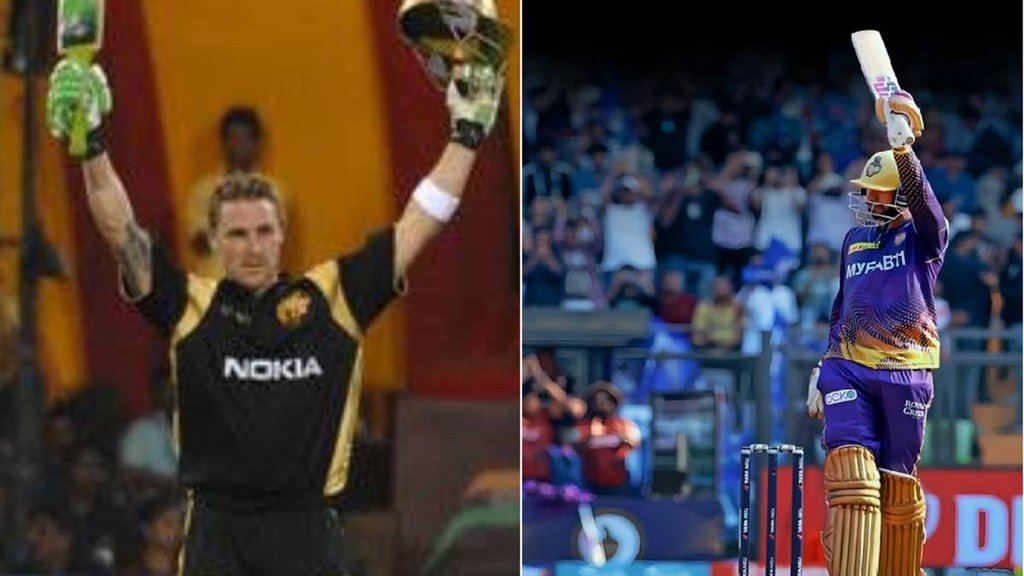 Brendon McCullum and Venkatesh Iyer Brendon McCullum and Venkatesh Iyer