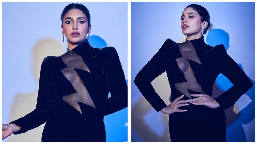 Bhumi Pednekar, Bhumi Pednekar Latest look, Bhumi Pednekar Black outfit,