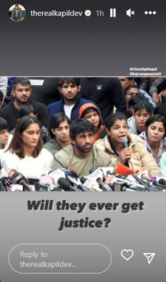 Kapil Dev | Instagram Story | Kapil Dev Supports | Wrestlers Protest