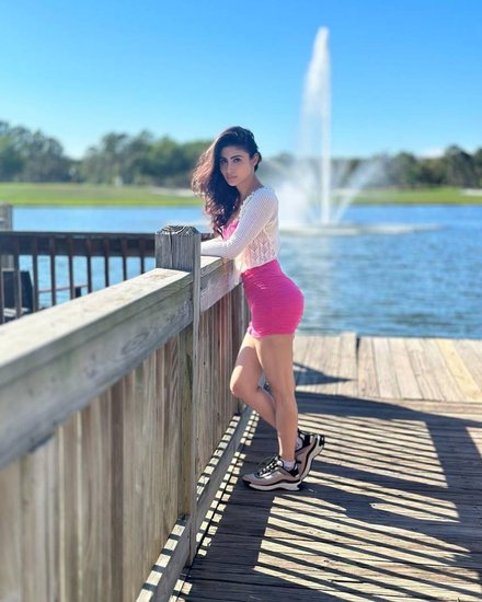 Mouni Roy in pink outfit
