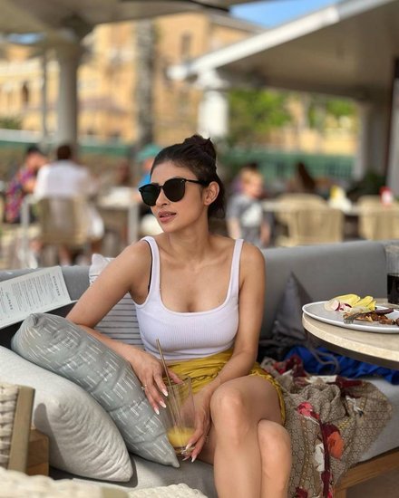 Mouni Roy in white top