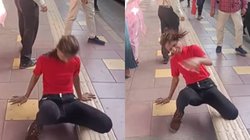 रेलवे स्टेशन पर अजीब तरीके से डांस करने लगी यह लड़की, लोग बोले- इतना भी पागलपन ठीक नहीं