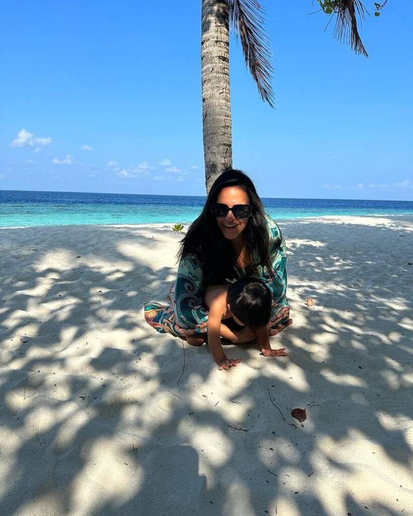 neha dhupia in maldives