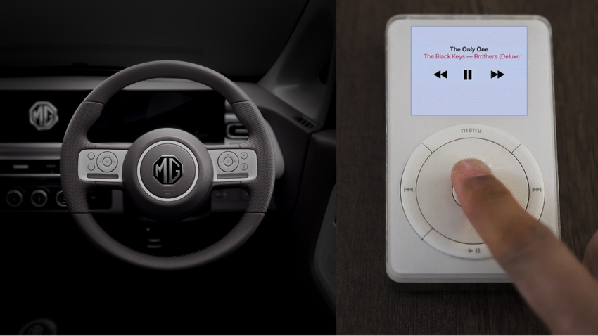 MG Comet EV apple ipod steering wheel