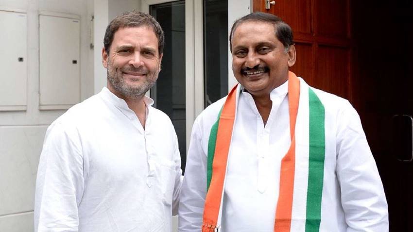 kiran kumar reddy join bjp rahul gandhi Congress