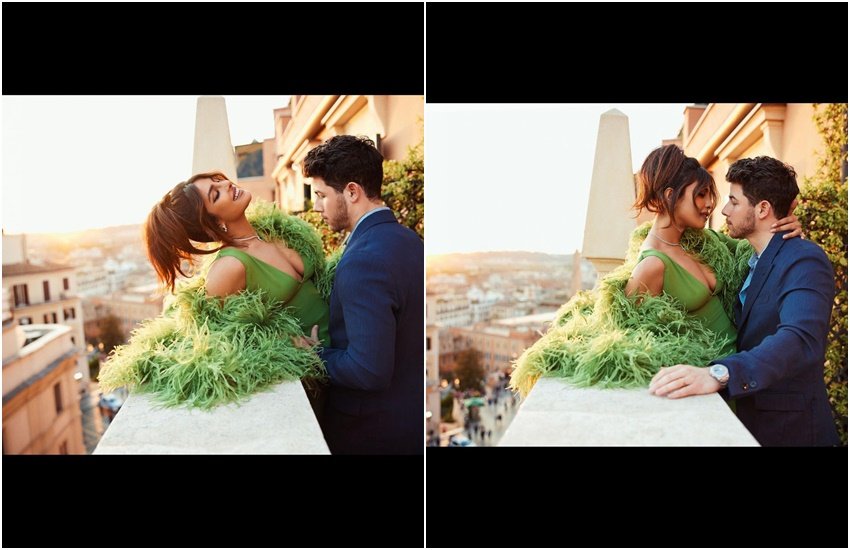 इन तस्वीरों में प्रियंका अपने पति के साथ रोमांस करती नजर आ रही हैं। ( image: priyanka chopra instagram)