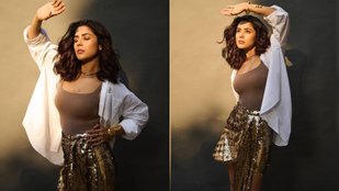 Shehnaaz Gill golden dress