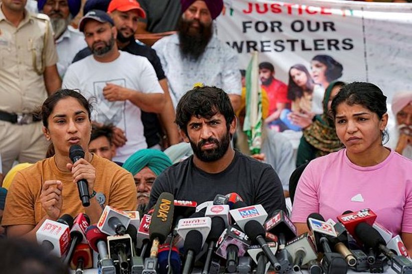 Women Wrestlers Protest.