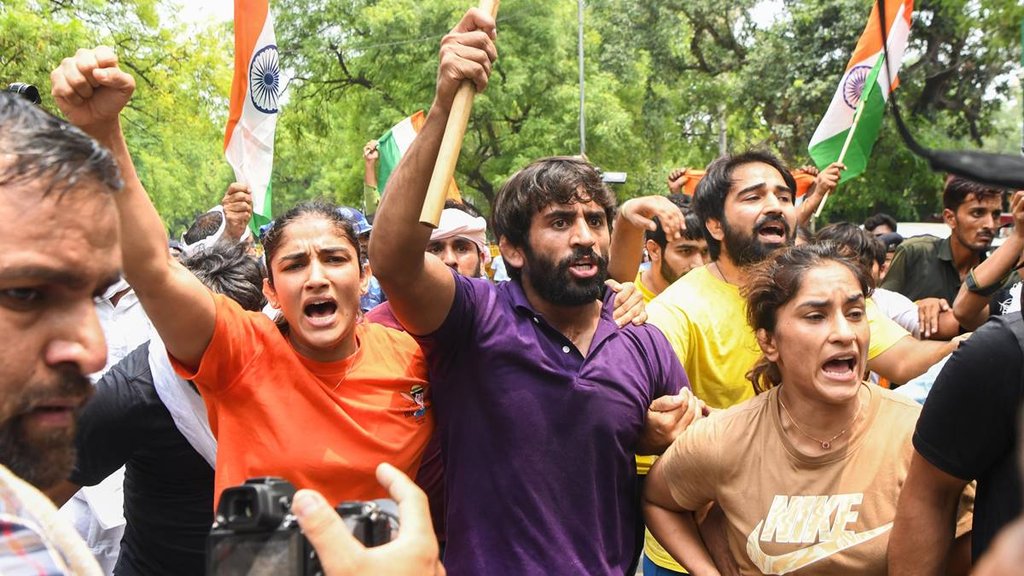 United World Wrestling | Brij Bhushan Sharan Singh | Wrestlers Protest | Vinesh Phogat | Sakshi Malik | Bajrang Punia |