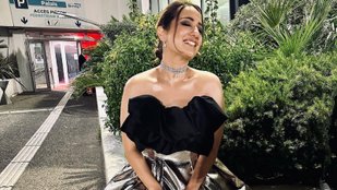 Social media influencer Kusha Kapila looks beautiful in black and silver outfit at Cannes film festival