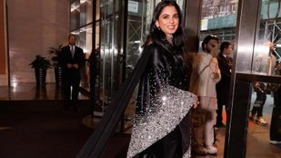 Isha Ambani Stuns in a Black Prabal Gurung Saree Gown