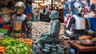 AI creates image of Robots replaced humans