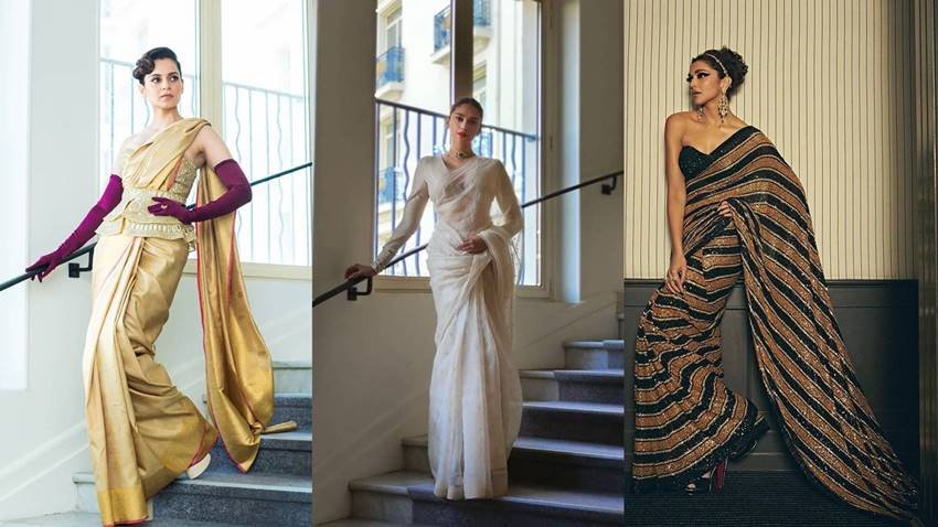 Bollywood Actresses In Saree At Cannes